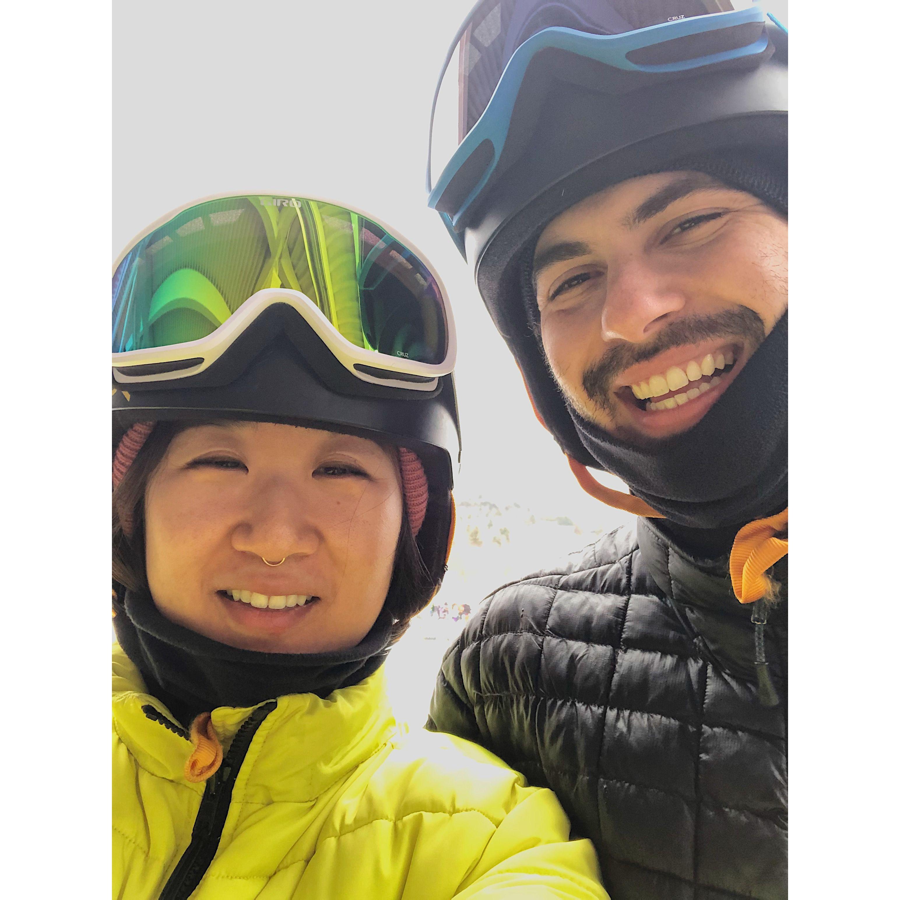Our first photo together and first trip to Hunter Mountain