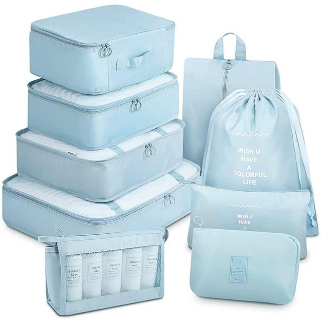 Mossio 9 Set Packing Cubes with Shoe Bag & Electronics Bag - Luggage Organizers Suitcase Travel Accessories