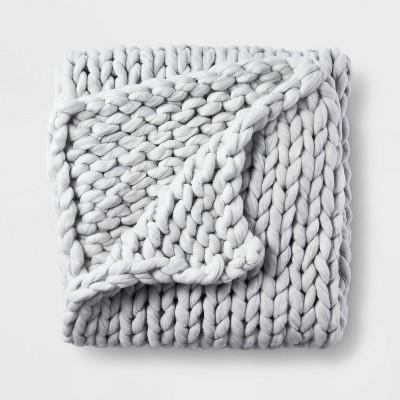 50" x 70" Oversized Chunky Hand Knit Decorative Bed Throw - Casaluna™