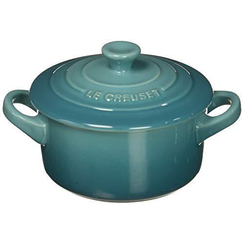 Le Creuset PG1164CB-0817 Stoneware Mini Cocottes And Cookbook (Set of 4), 8 oz, Caribbean
