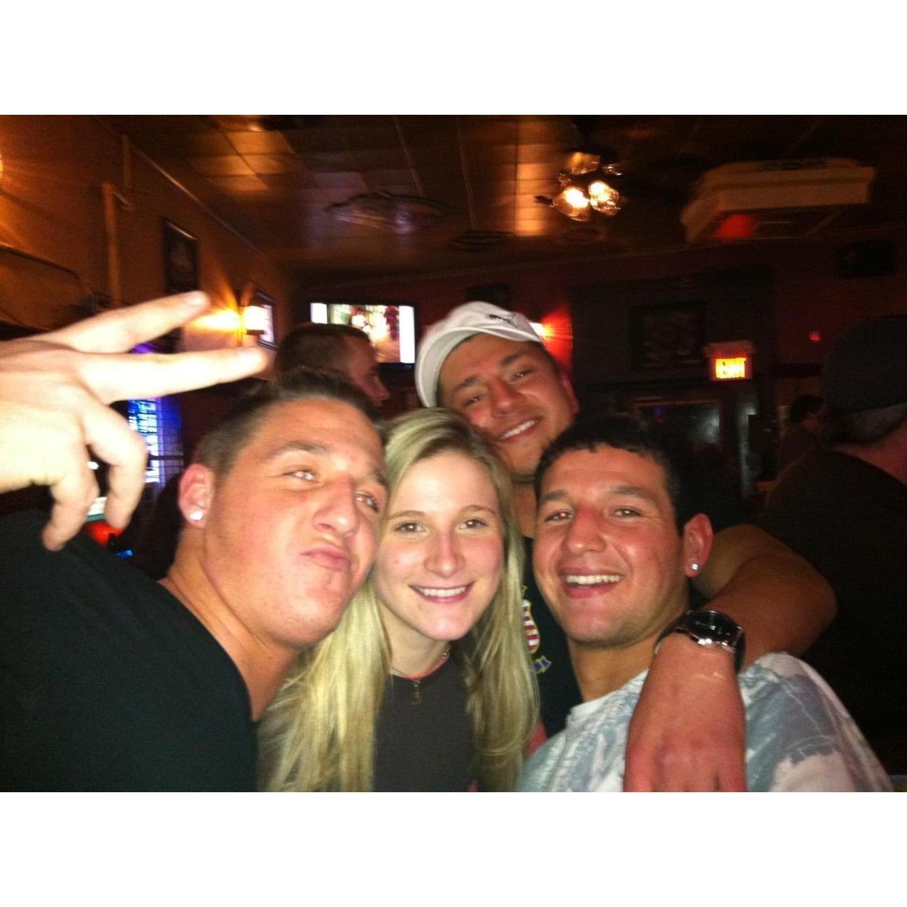 1st photo that we ever took together.  We were about 21 years old in this photo, just hanging out with mutual friends.
