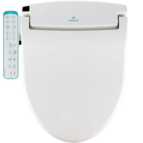 BidetMate 1000 Series Electric Bidet Heated Smart Toilet Seat with Heated Water, Side Panel Remote, and Heated Dryer - Adjustable and Self-Cleaning - Fits Elongated Toilets