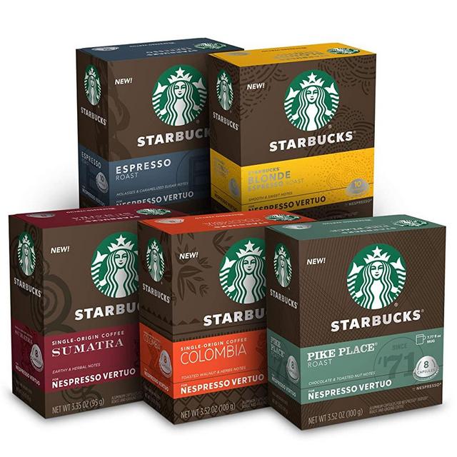 Starbucks by Nespresso, Favorite Variety Pack (44-count single serve capsules, compatible with Nespresso Vertuo Line System)