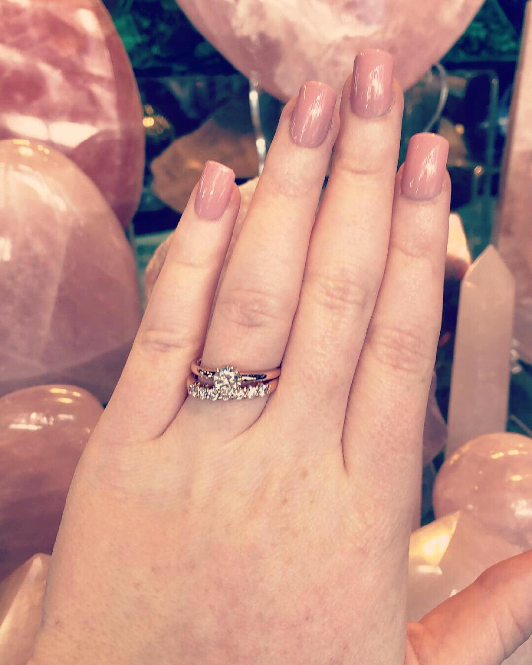 The ring! Alongside the promise (and soon to be wedding) ring.