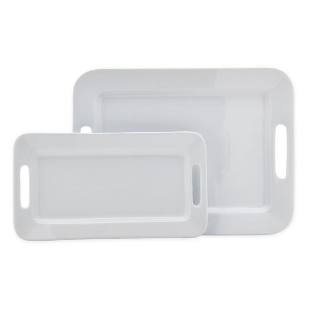 Tabletops Gallery® Rectangular Platters in White (Set of 2)