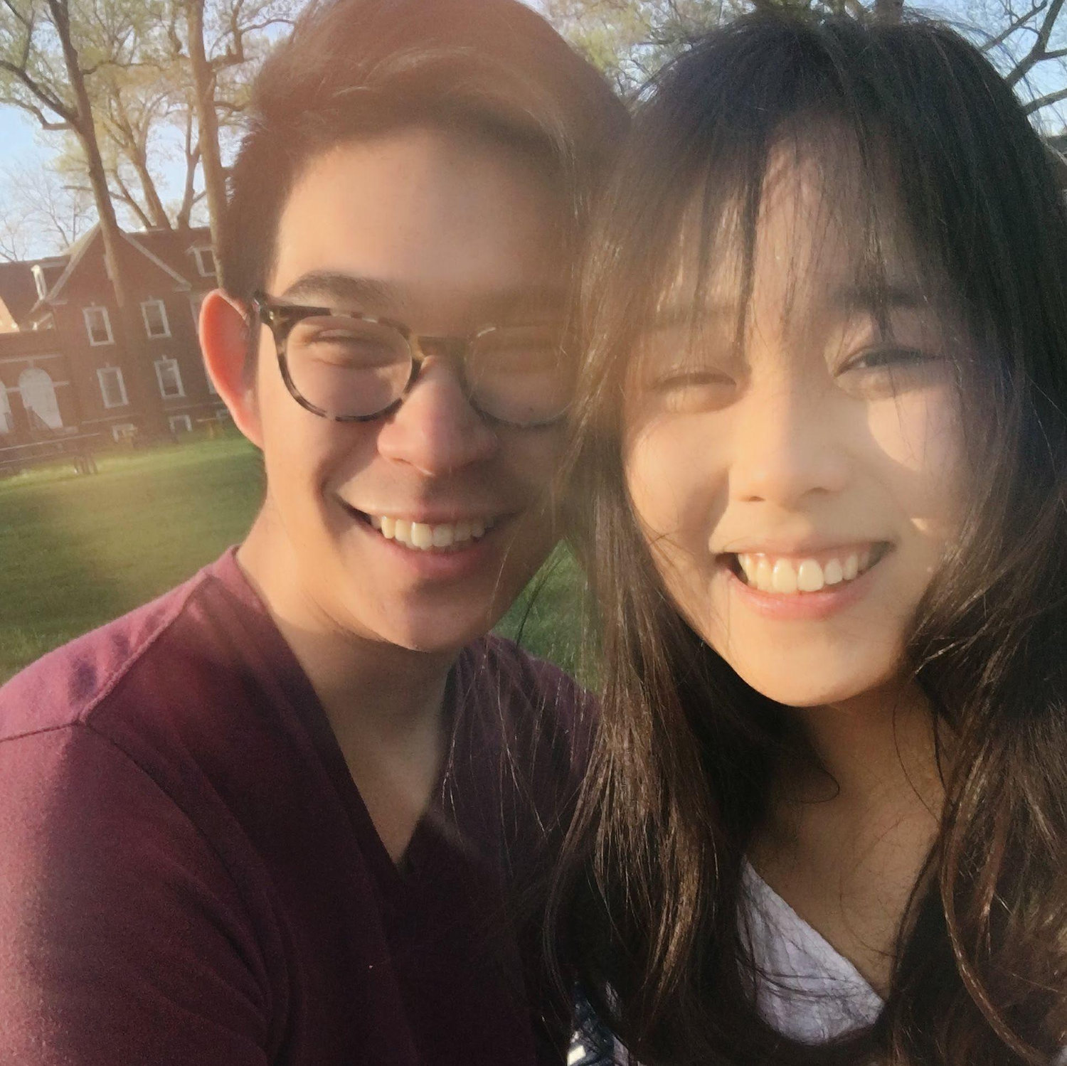Our very first picture together as a couple in Fall of 2017 outside of Centennial Hall at TCNJ