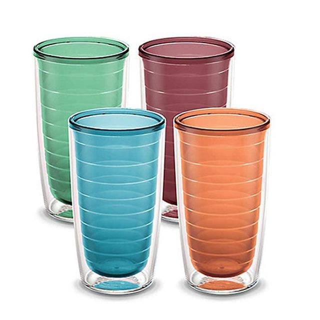 Tervis Clear & Colorful Insulated Tumbler, 16oz - 4 Pack - Boxed, Assorted