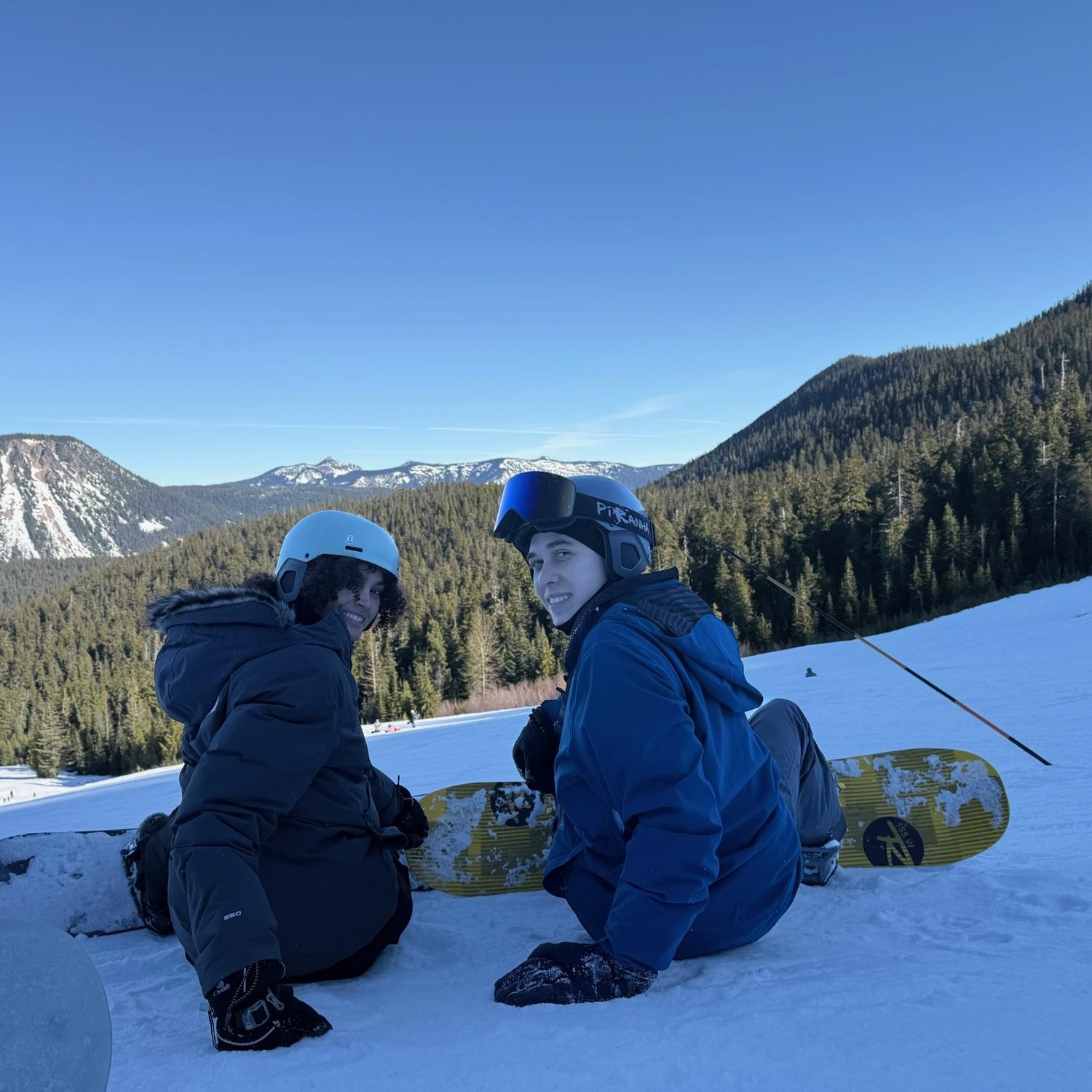 Noah’s first time snowboarding