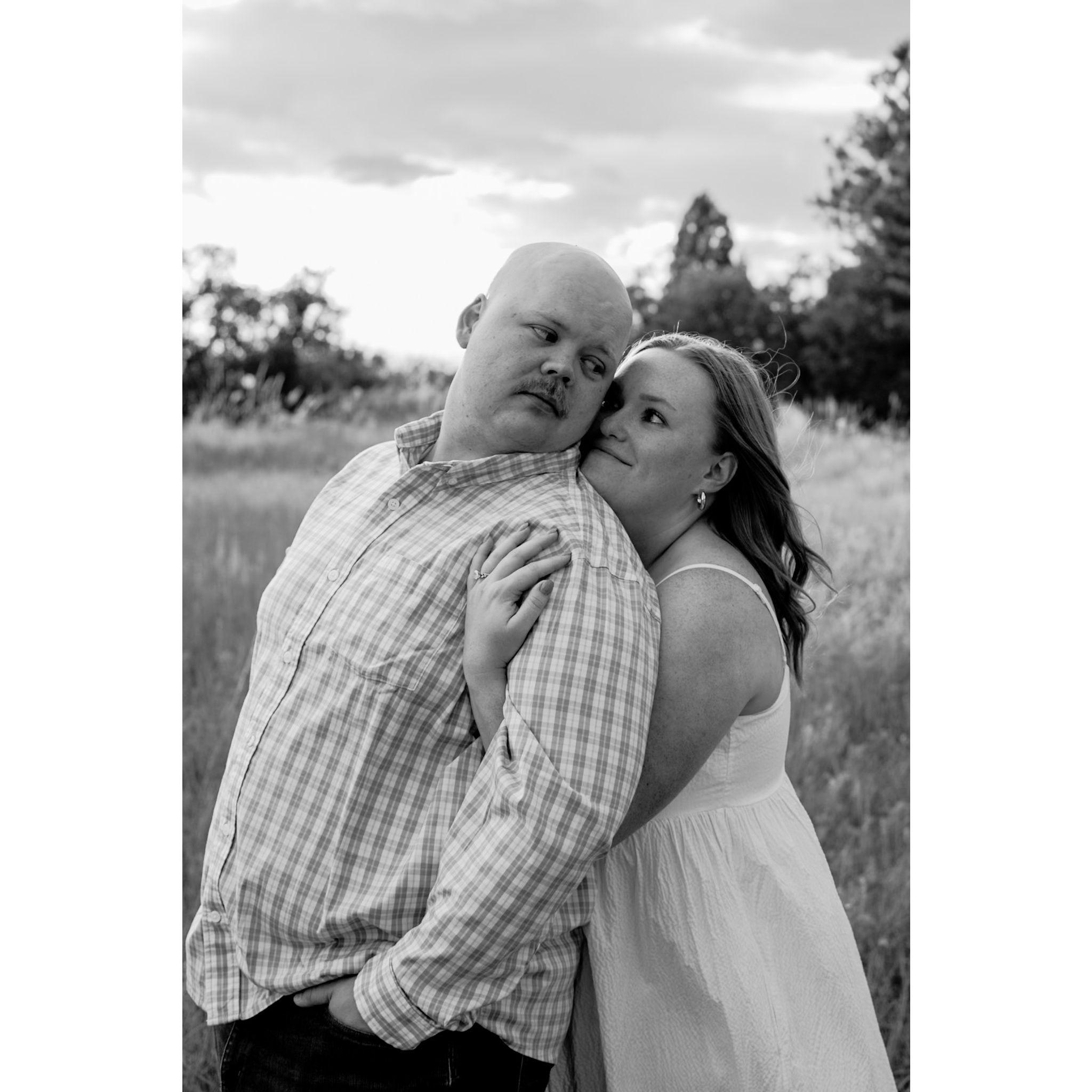 2025. Engagement photos at Castlewood Canyon State Park.