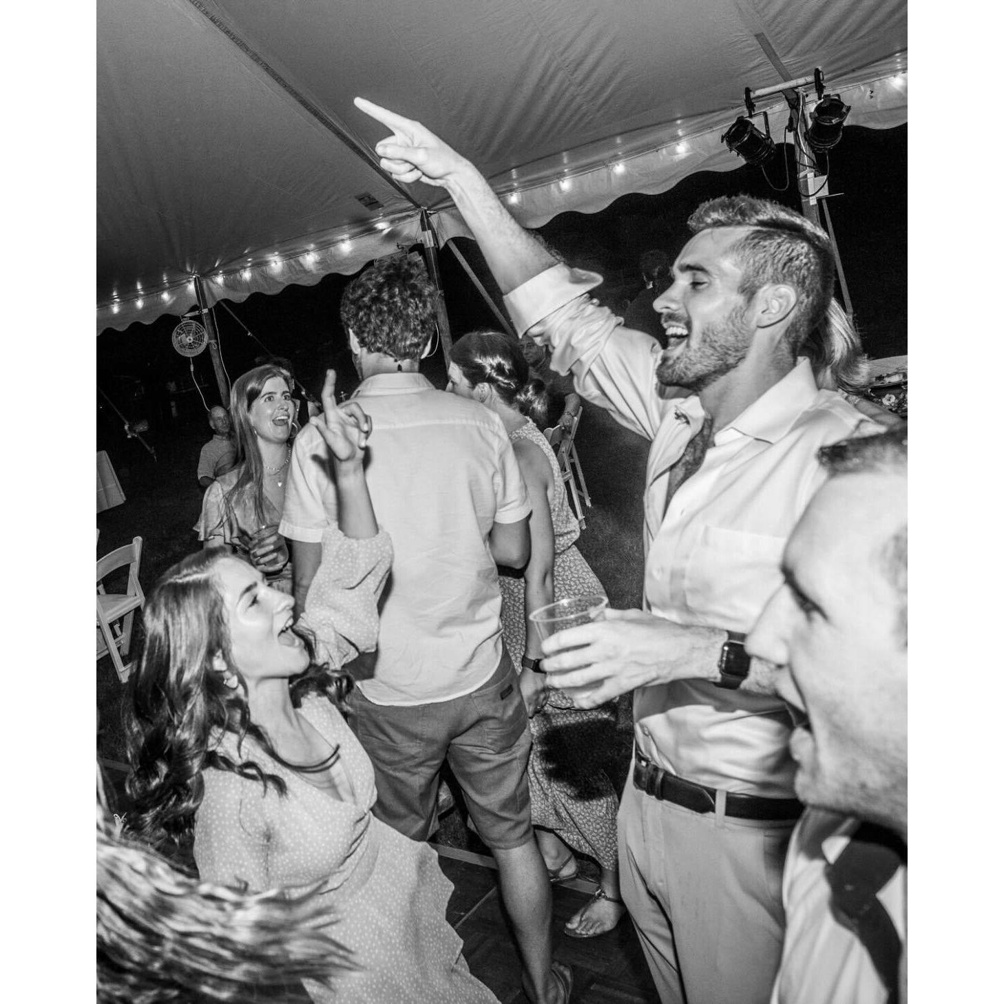 Dancing the night away at Shannon and Jackson's wedding in Pennsylvania in July 2022.