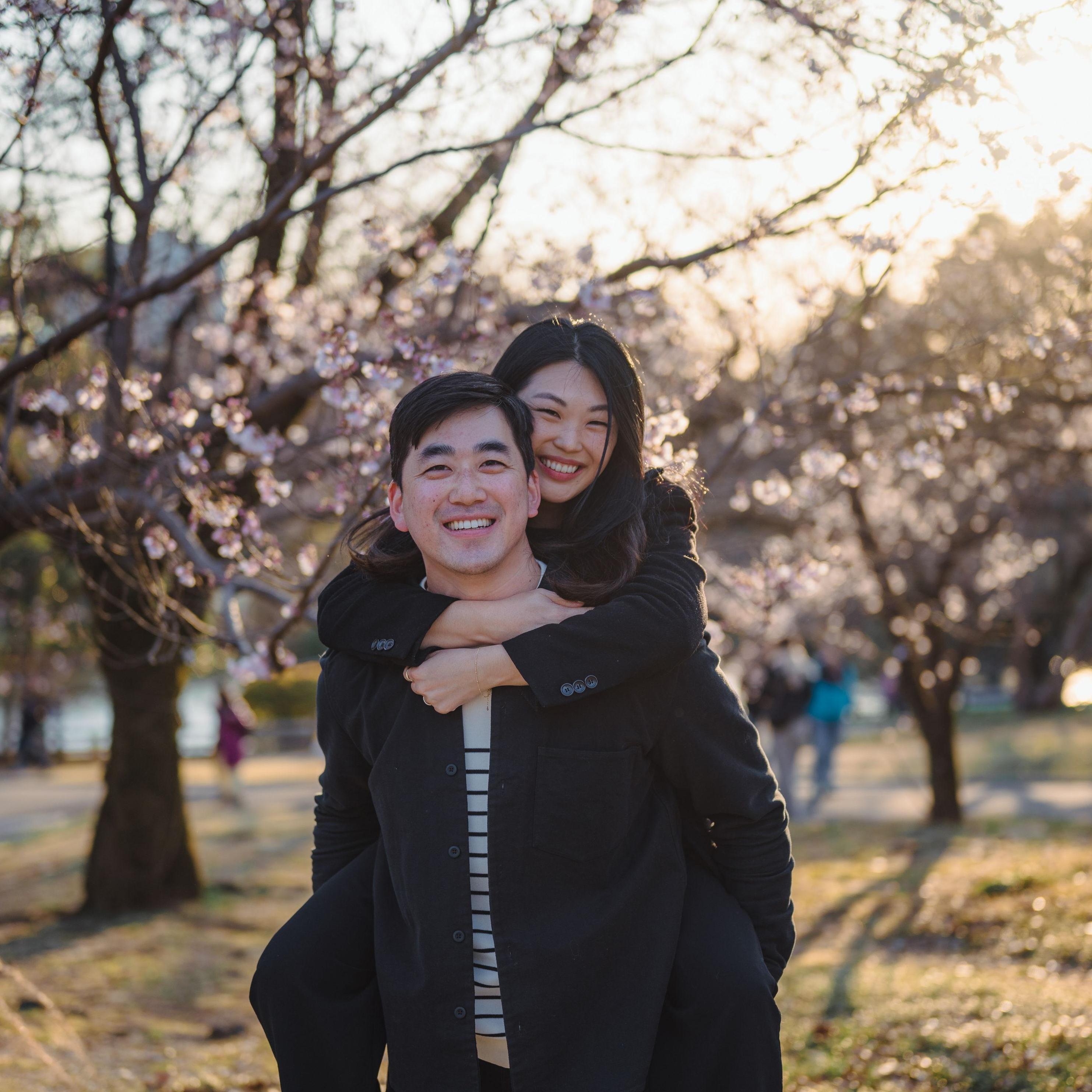 Tokyo in March 2024. We were too early for the cherry blossoms, so we stood in front of one of the only ones in the park that had blooms along with 10000000 other tourists