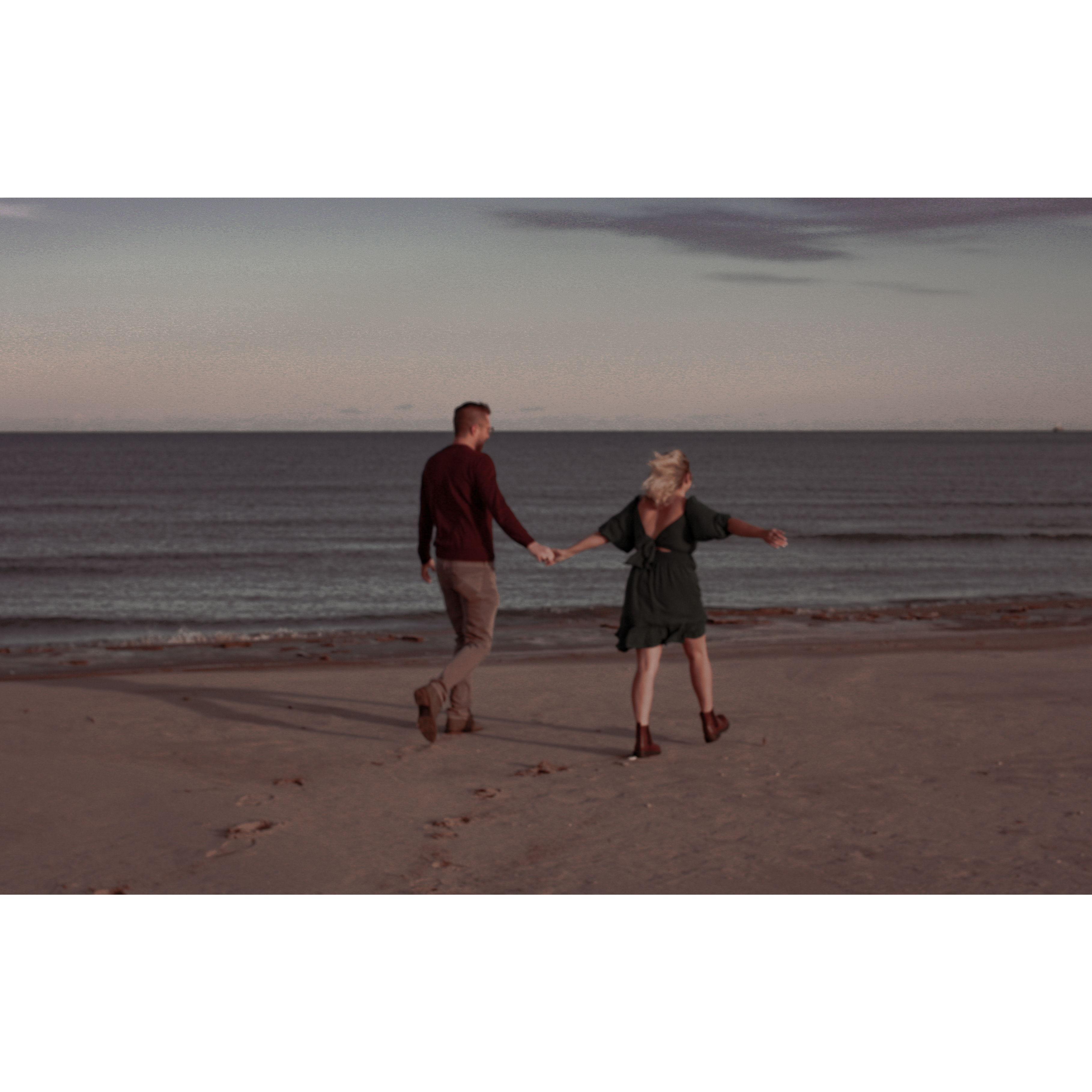 Engagement photo taken in Racine, WI by Taylor Olsen & edited by Ash. November 2022