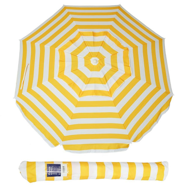 AMMSUN 6.5 Foot Heavy Duty Beach Umbrellas for Sand with tilt Sun Shelter, UV 50+ Protection Outdoor Sunshade Umbrella with Carry Bag for Patio Garden Beach Pool Backyard multicolor Yellow