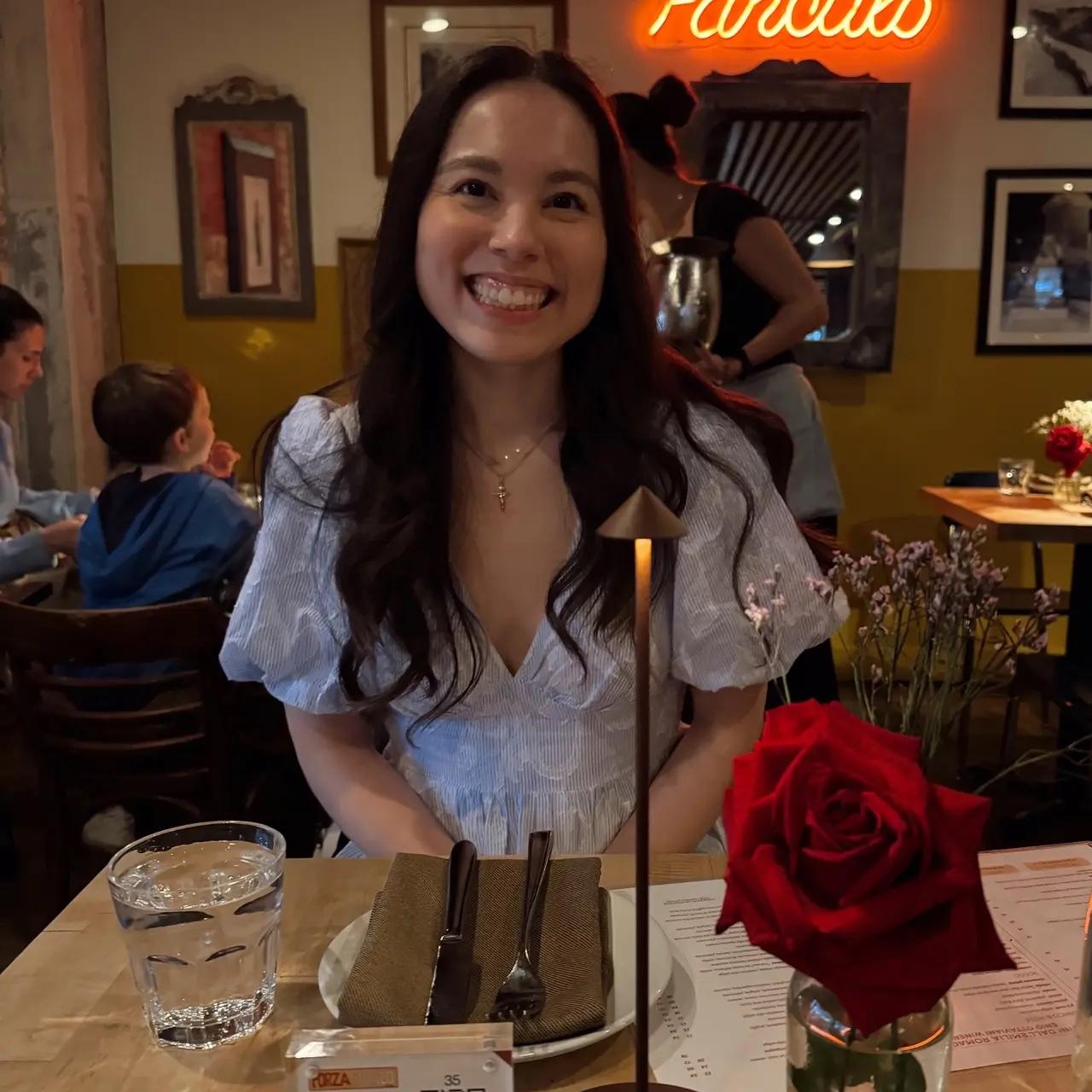 At our favorite Italian restaurant (Forza Stortico - we never know how to pronounce it lol).