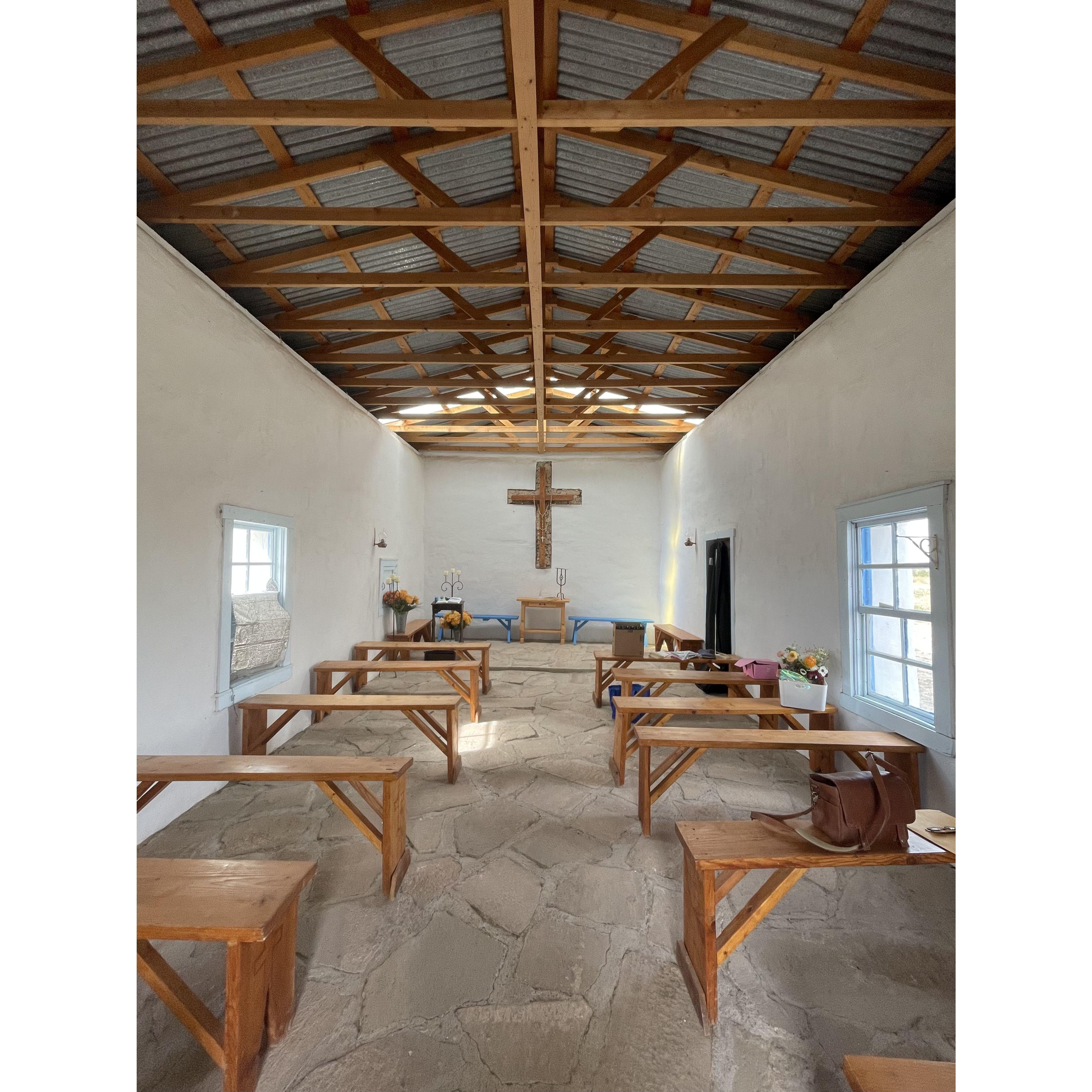 Peep inside Calera Chapel