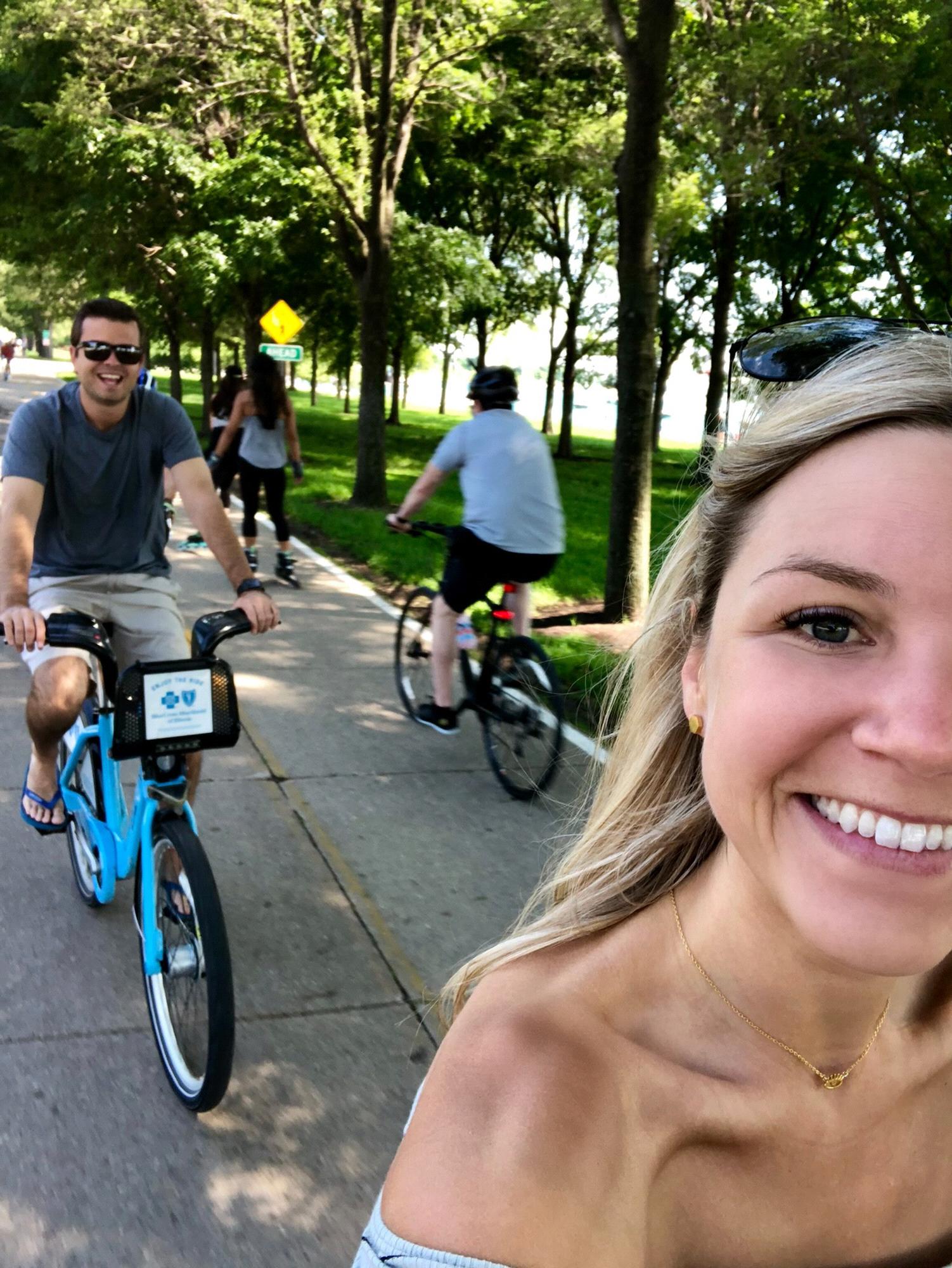 Chicago lakefront bike ride during a trip to visit Andrew's brother and future sister-in-law.