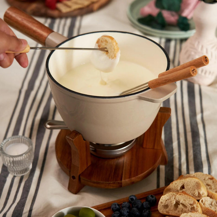Twine, Cast Iron 9-Piece Fondue Set | Zola