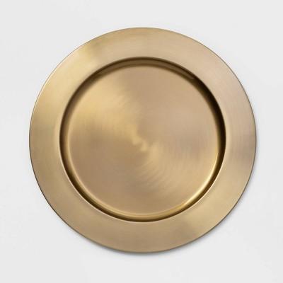 13" Stainless Steel Decorative Charger Gold - Threshold™