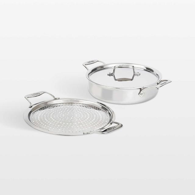 All Clad ® D5 4-Qt. Sauteuse with Lid and Strain & Splatter Guard