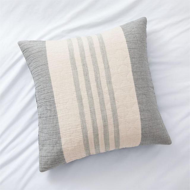 Laurentis Blue Crinkle Stripe Standard Euro Sham