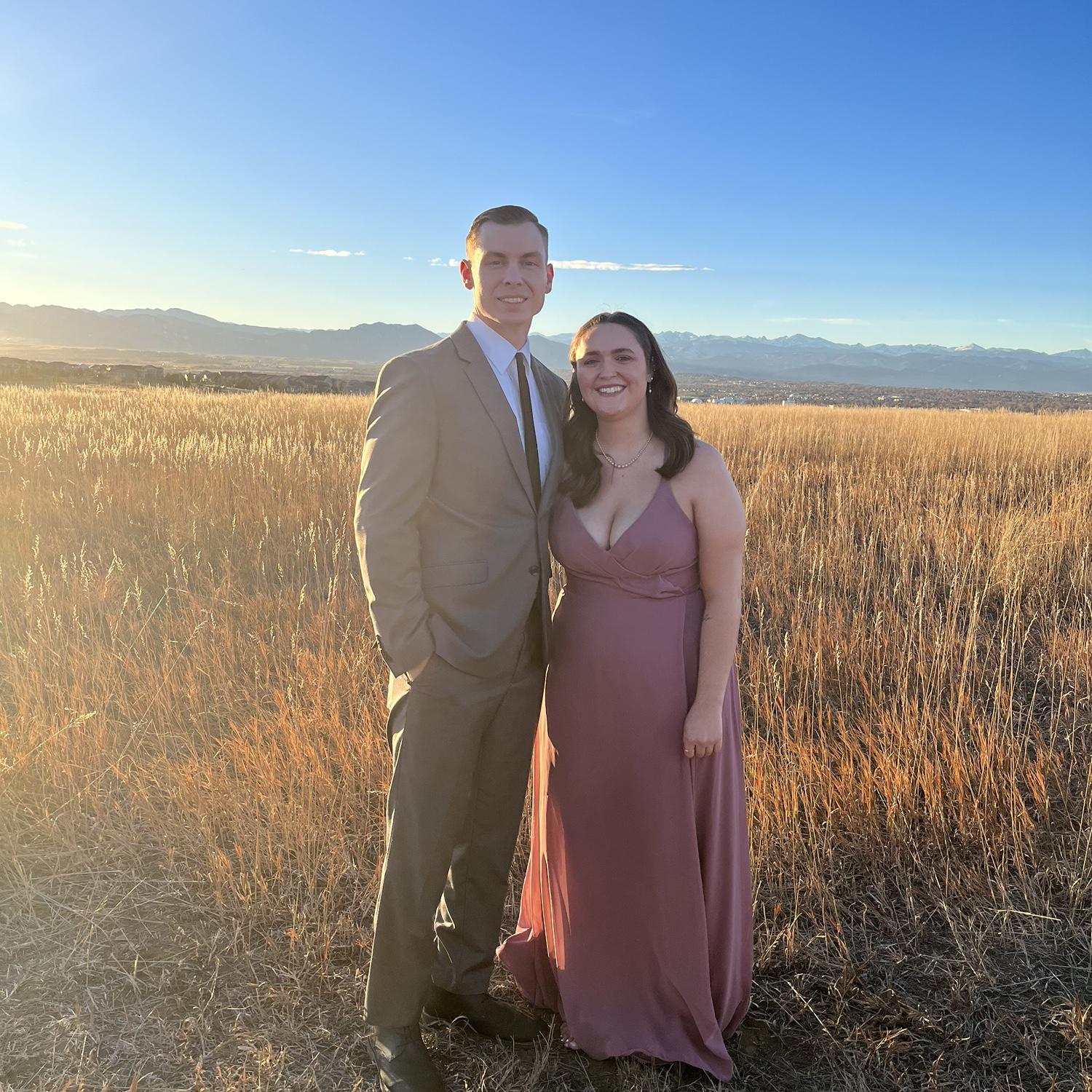 Emilee's younger brother's wedding in Colorado, in December of 2023.