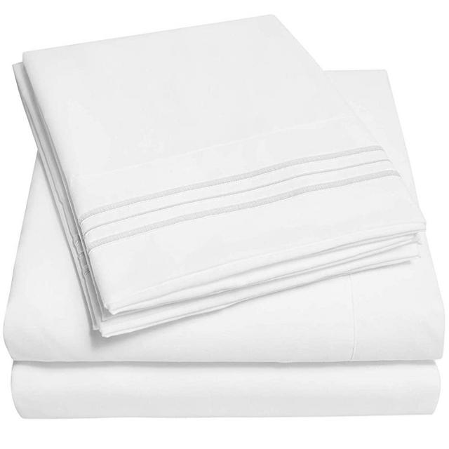 1500 Supreme Collection Extra Deep Pocket Sheets Set - Luxury Soft Bed Sheets, Wrinkle Free, Bedding, Over 40 Colors, 21 inch Extra Deep Pocket, Queen, White