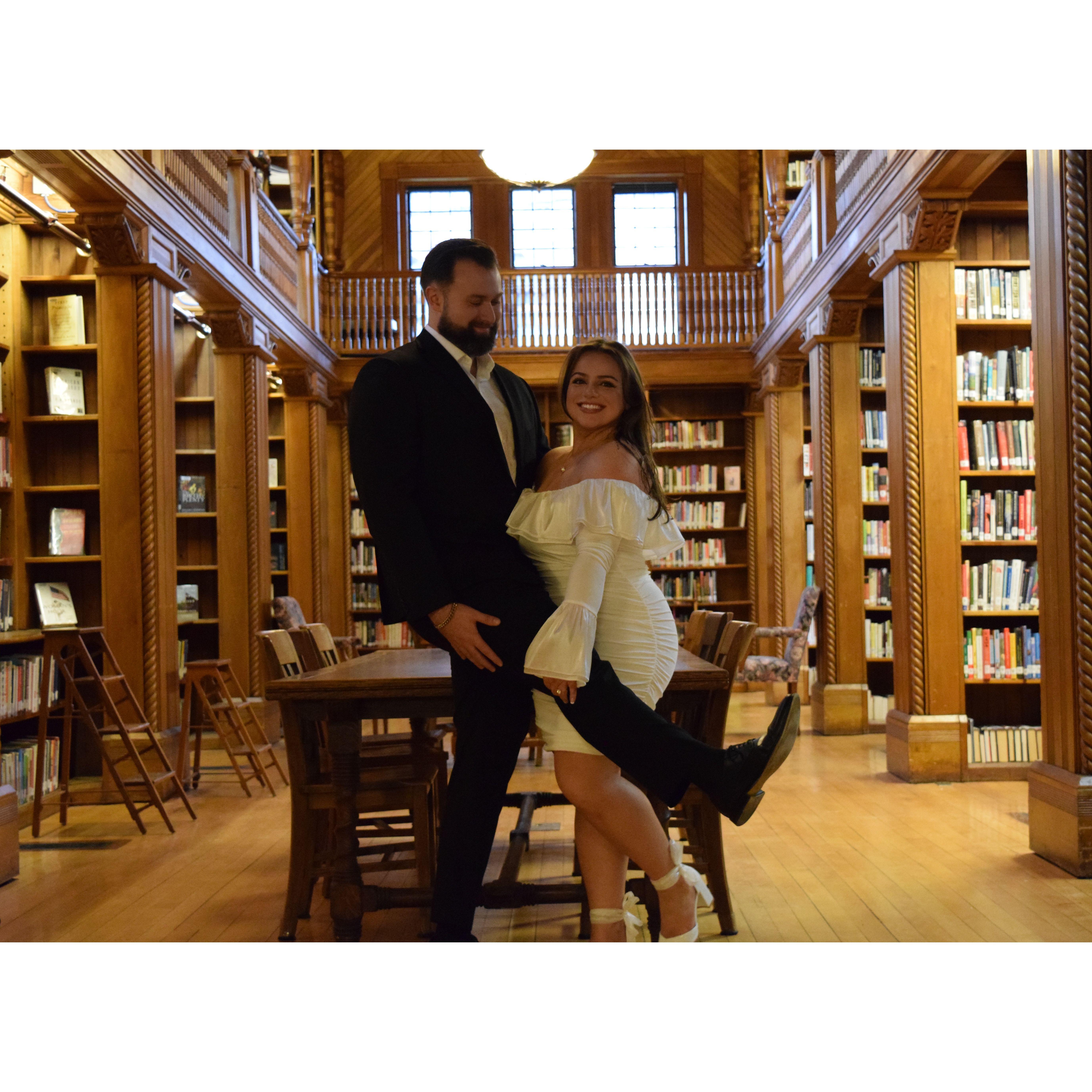Ames Public Library, home to thousands of books (which Shannon loves deeply) and located in the town of Easton, where they first met and fell in love.