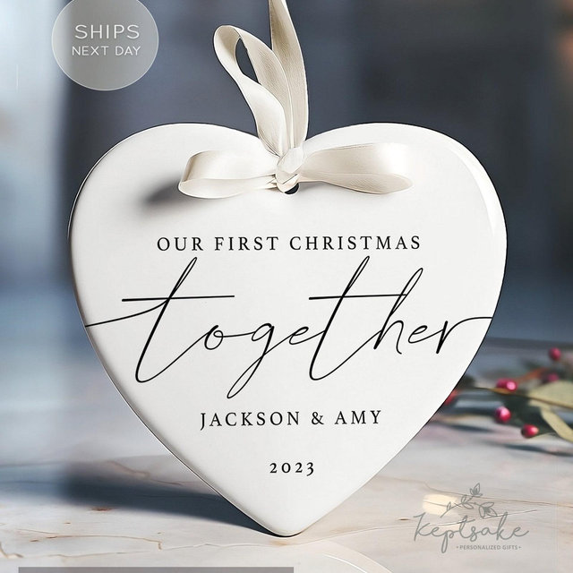 Couples Christmas Ornament - First Christmas Together Keepsake - New Couple Gift 2023