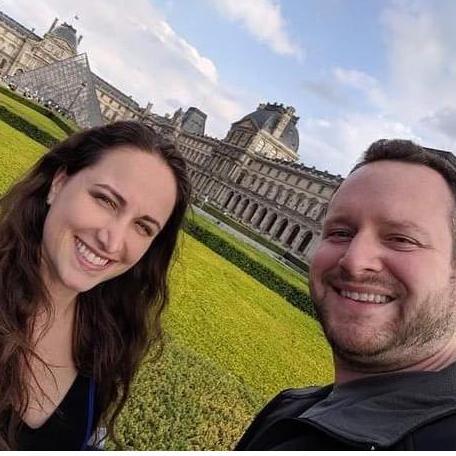This was the two of us outside the Louvre after marvelling at the Mona Lisa amongst many priceless paintings and statues