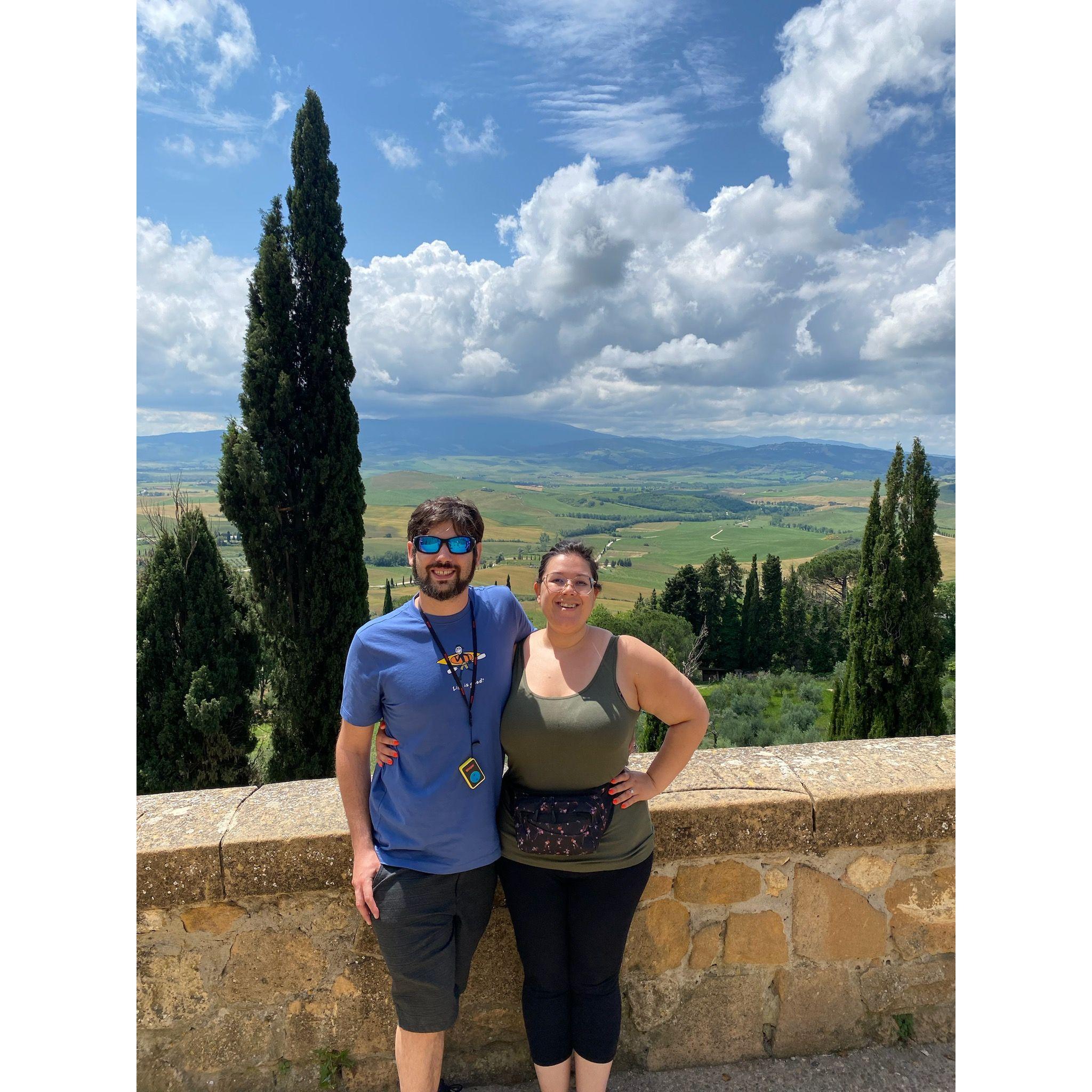 On vacation in beautiful Tuscany hillsides. In a town where every streets end had a beautiful view!