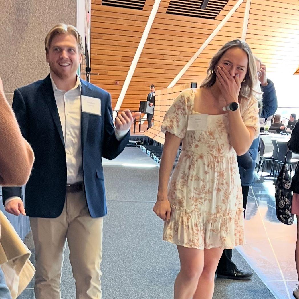 Graham emceed the Cru vision breakfast (doesn't he look sharp!) & met Grace's family, and after Grace met his parents. a BIG day! And this gem of a pic is our relationship summed up in one pic ;)