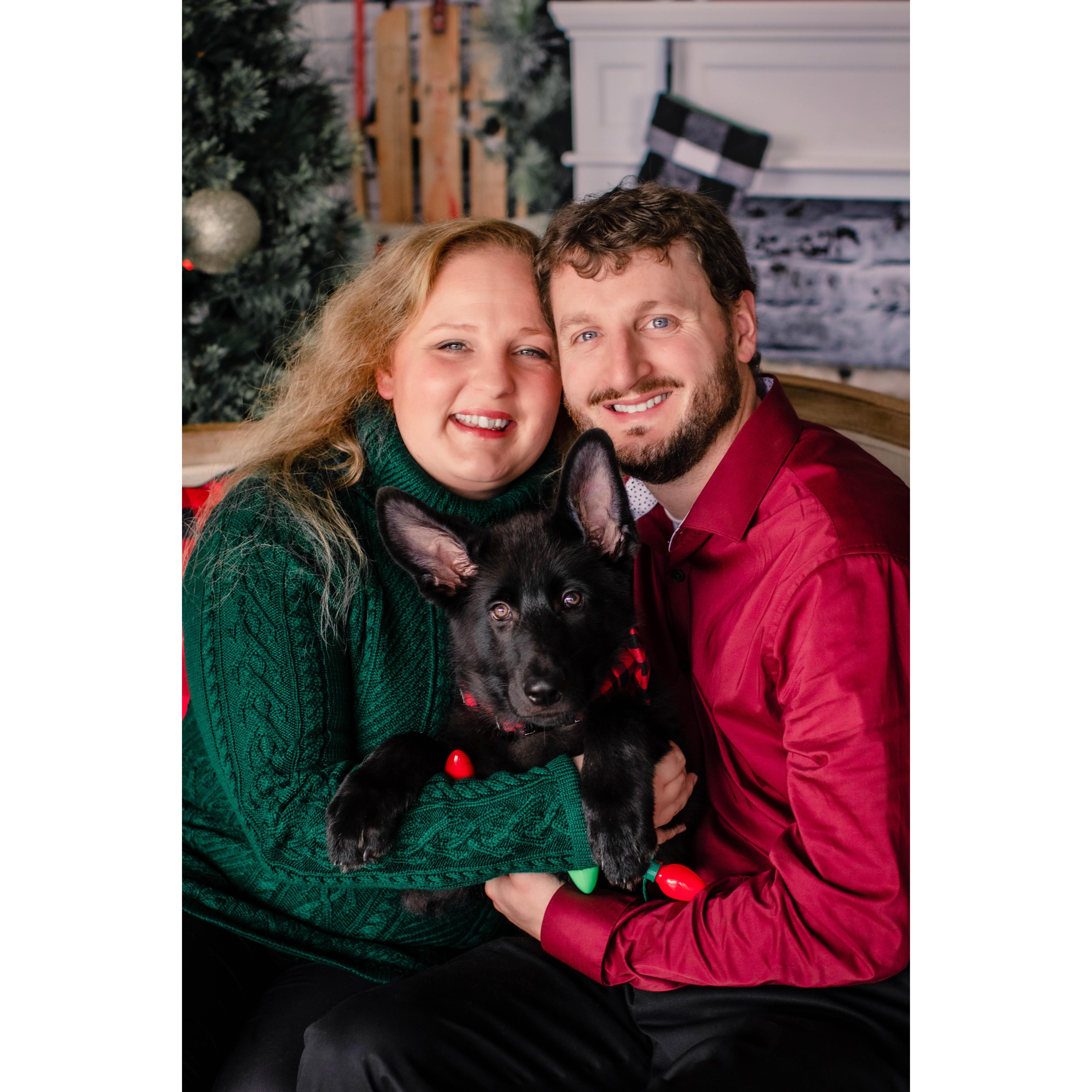 Our first Christmas photo shoot. Eros was only three months old and behaved so well.