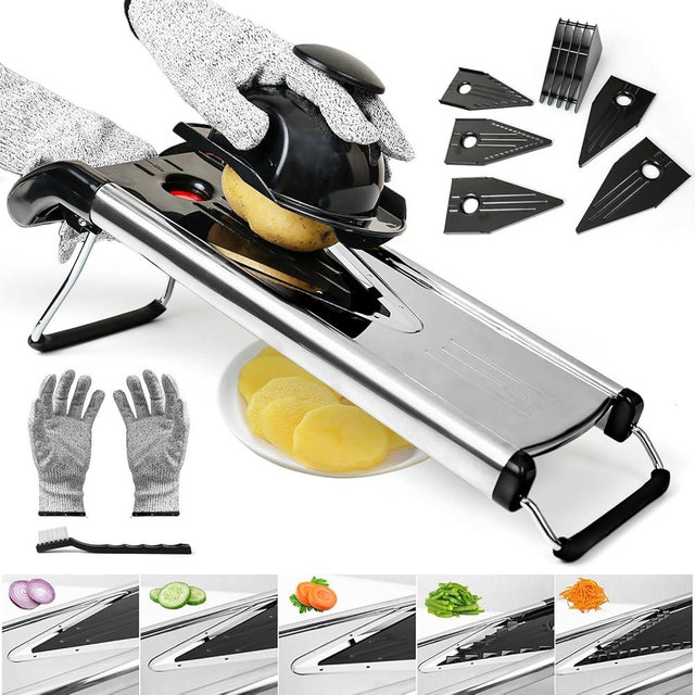 Mandolin Slicer In The Kitchen, Adjustable Vegetable Chopper, V-shaped Cegetable Vutter, Fruit, Cheese Grater, Potato Chip Slicer