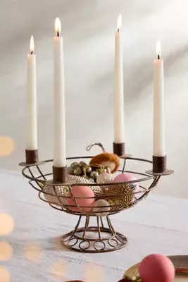 Wire Basket Candelabra