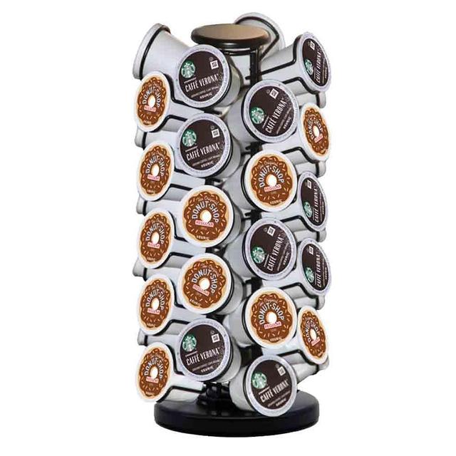 40 Pods K Cup Holders,K Cup Holder, K Cups Holder,K Cup Carousel, Coffee Pods Holder Storage Organizer Stand,Comes All in One Piece,No Assembly Required,1 Count,Black (Capacity of 40 Pods) (Holds 40 Pods / Heavy Duty Base, Matte Black)