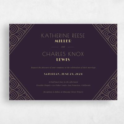 Plum, Purple Wedding Invitation - Baker Landscape