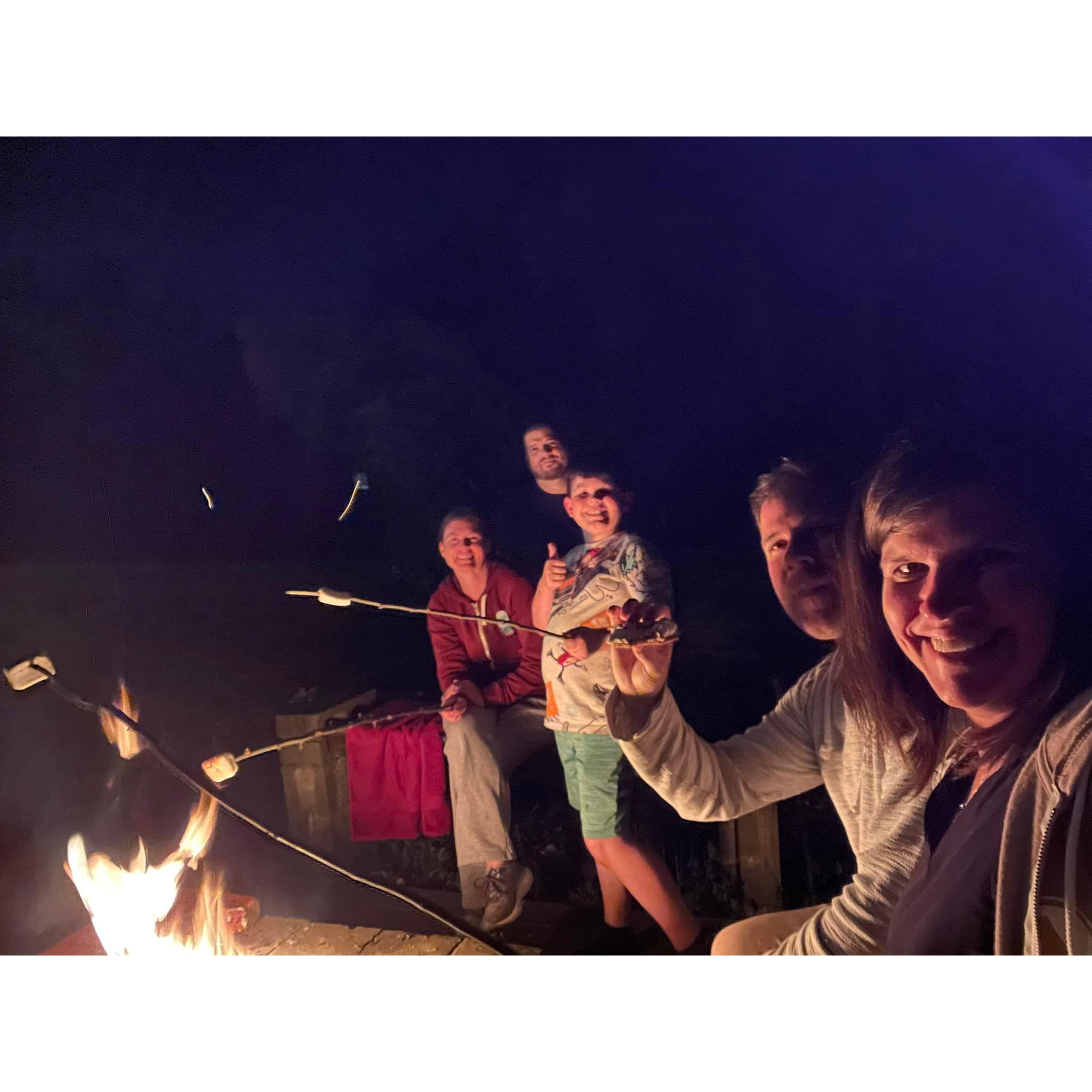 Good times with MORE good friends (remember: "Brian has a certain set of skills" when it comes to s'mores!)