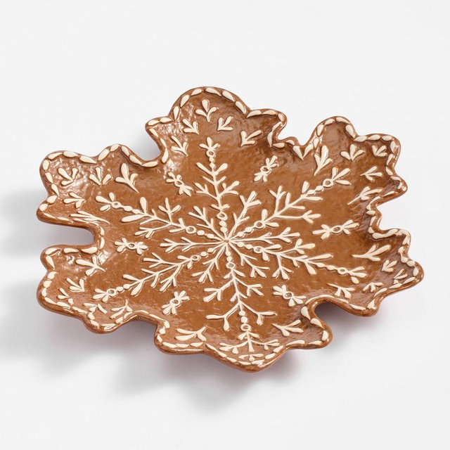 Gingerbread Snowflake Stoneware Serving Platter