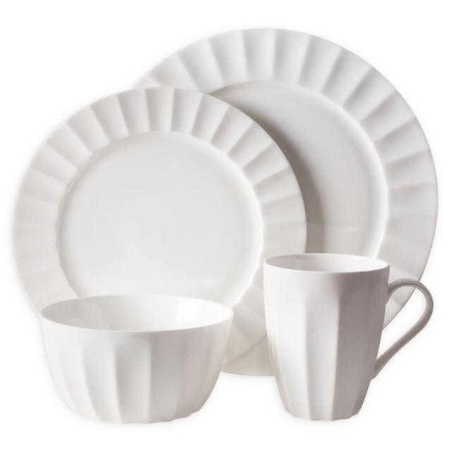 Nevaeh White® by Fitz and Floyd® Fluted 4-Piece Place Setting