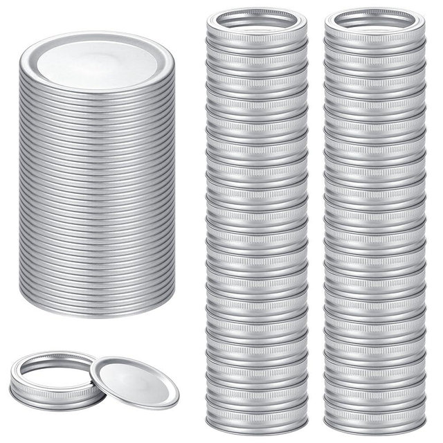 72Pcs Canning Lids with Rings Regular Mouth, for Ball, Kerr Jars - Split-Type Metal Mason Jar Lids for Canning - 100% Fit & Airtight for Jars (36Lids+36Rings for Regular Mouth)