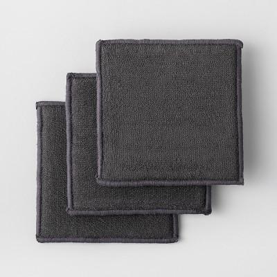 3pk Solid Scrubbies Dark Gray - Made By Design™
