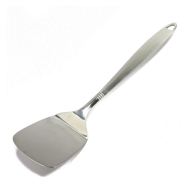 Chef Craft 12.5" Stainless Steel Solid Turner Spatula with Attractive Brushed Finish Handle 1-pack
