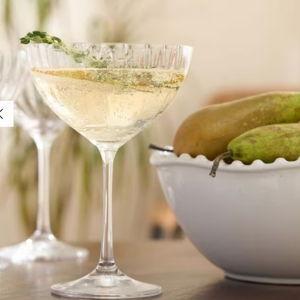 Fluted Crystal Coupe Champagne Glass, Set of 4