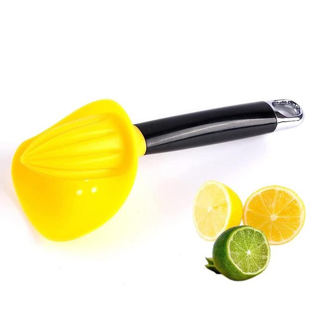 Obsoorth Handheld Lemon Squeezer Portable 4 in 1 Max Extract Manual Citrus Reamer with Stainless Steel Zester Peeler Channel Knife Seed Catcher for Juicer Cocktails Drinks