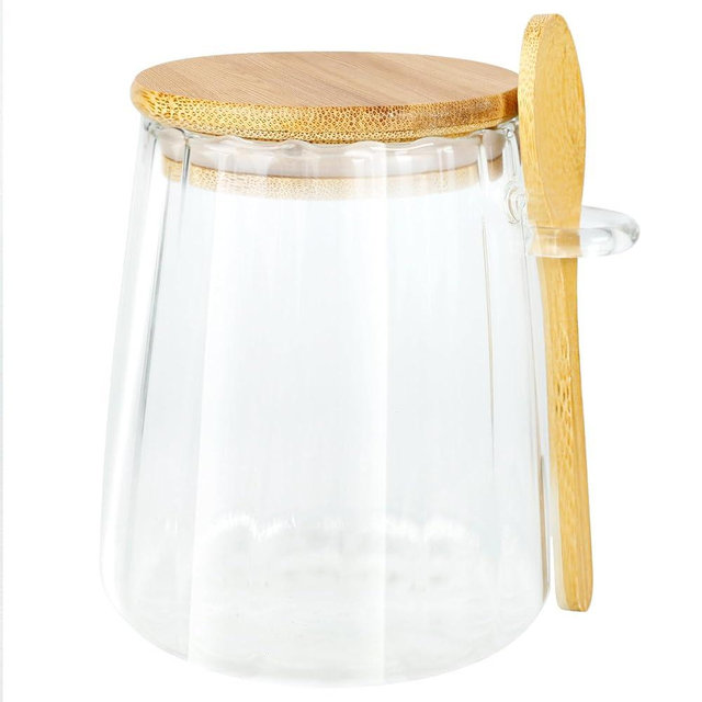 Sugar Jar with Lid and Spoon,24oz Large Glass Spice Jars for Coffee Bar Decor Accessories Food Storage Containers Home Essentials