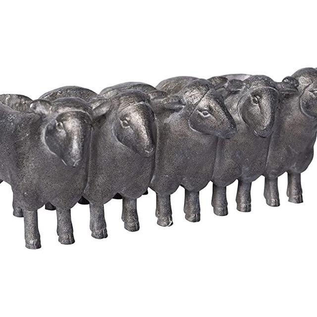 Creative Co-Op DA7782 Resin Sheep Planter, Distressed Iron