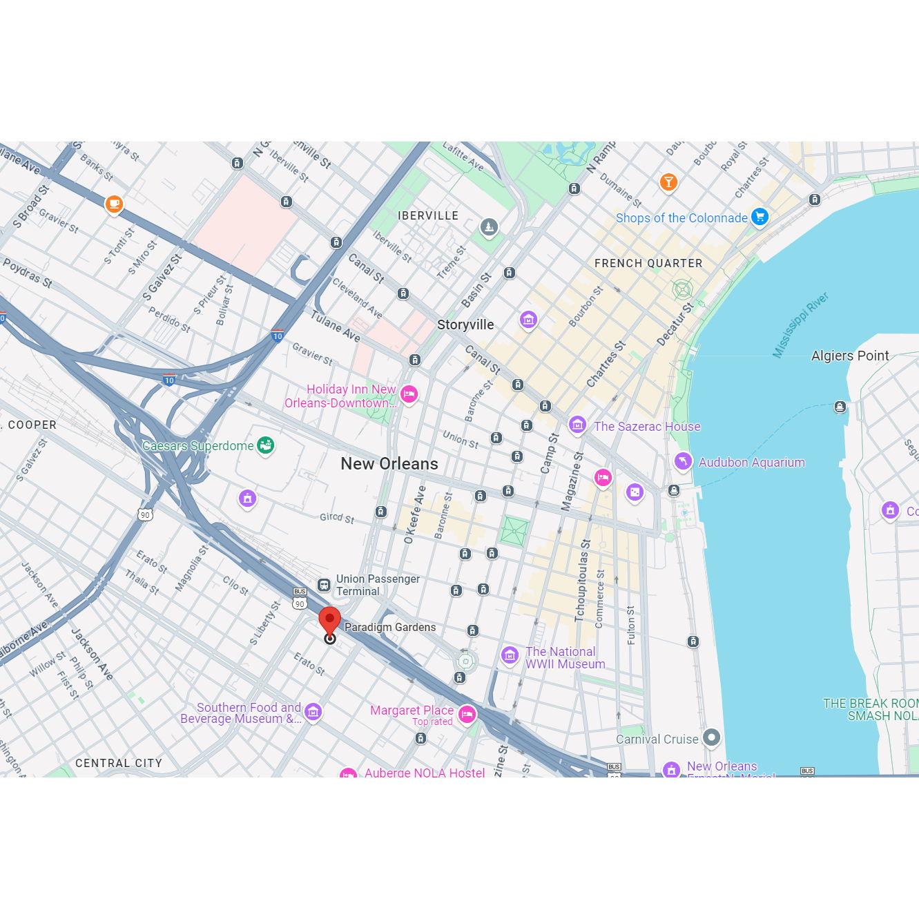 Venue Location Relative to the French Quarter