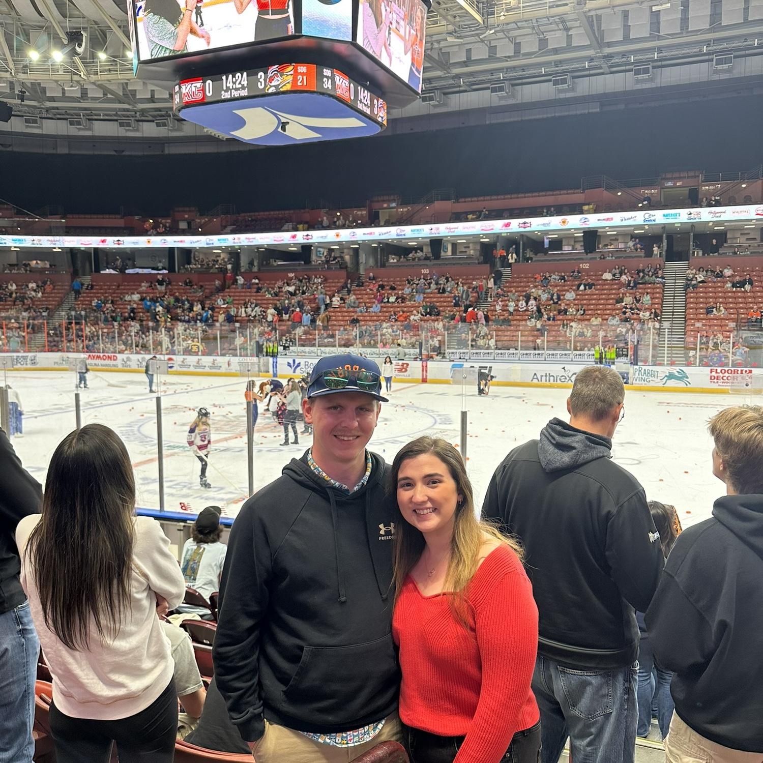 First hockey game together