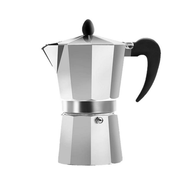 Zulay Kitchen 1 Piece Aluminum Italian Espresso Maker - Curved Handle
