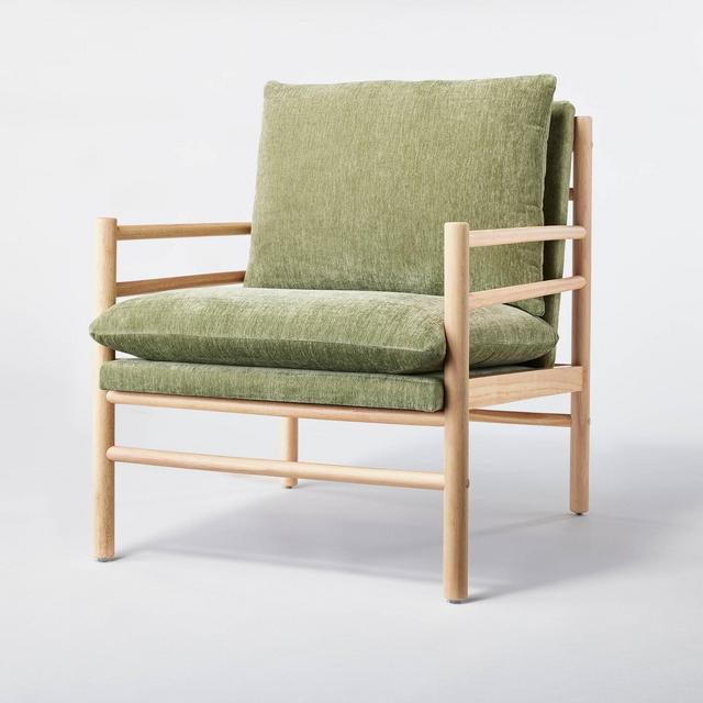 Dowel Velvet Arm Chair Light Green - Threshold™ designed with Studio McGee